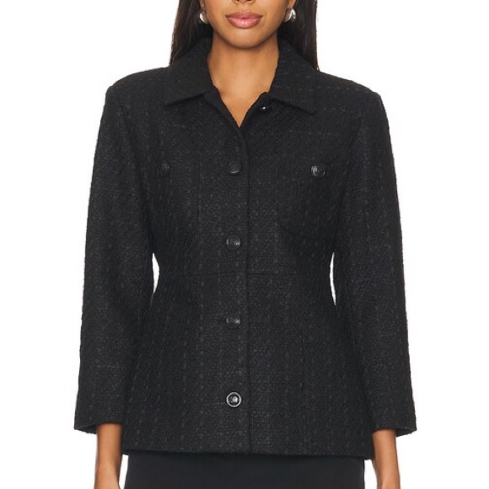 Steve Madden Eponine Tweed Jacket in Black Onyx
